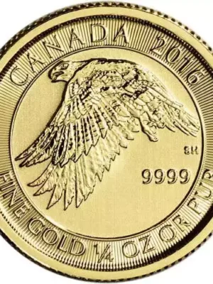 2016 1/4oz Royal Canadian Mint Snow Falcon .9999 Gold Coin