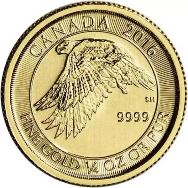 2016 1/4oz Royal Canadian Mint Snow Falcon .9999 Gold Coin