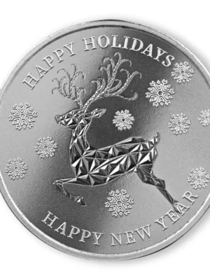 1 oz Asahi Christmas Happy Holidays Silver Round