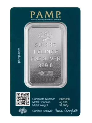 1 oz Pamp Suisse 45th Anniversary of Lady Fortuna .999 Silver Bar