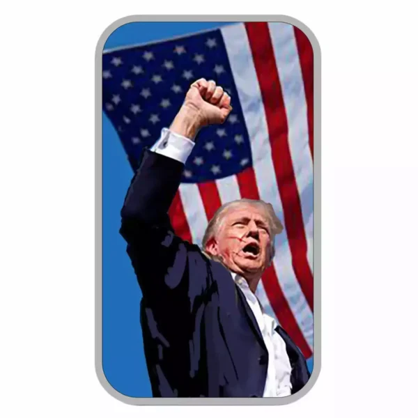 1 oz Trump Fight .999 Silver Coloured Bar