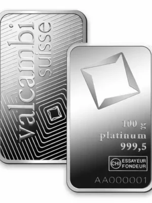 100g Valcambi Minted Platinum Bar