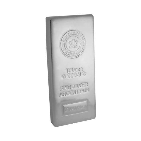 100oz Royal Canadian Mint (RCM) .999 Silver Bar