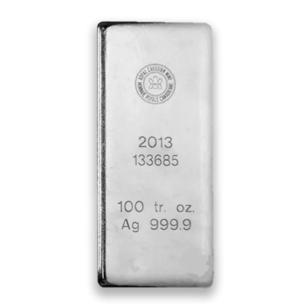100oz Royal Canadian Mint (RCM) .999 Silver Bar