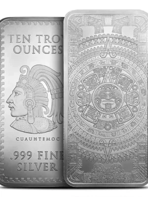 10oz GSM Aztec .999 Silver Bar