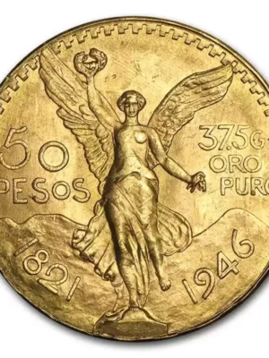 1946 Mexico Gold 50 Pesos BU