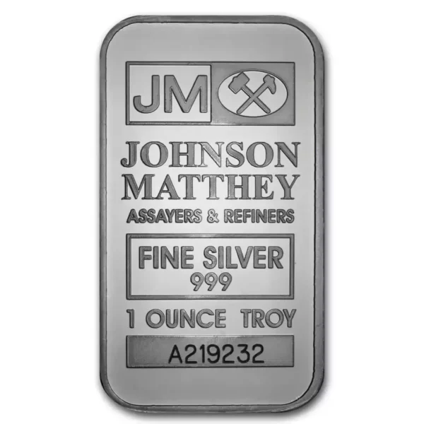 1oz Johnson Matthey .999 Silver Bar (Random Design)