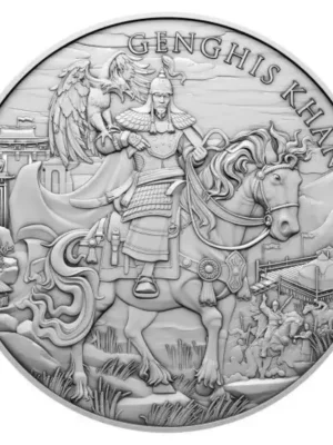 1oz Legendary Warriors Series "Genghis Khan" .999 Silver Round