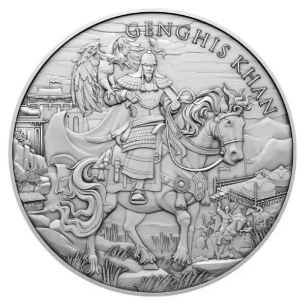 1oz Legendary Warriors Series "Genghis Khan" .999 Silver Round