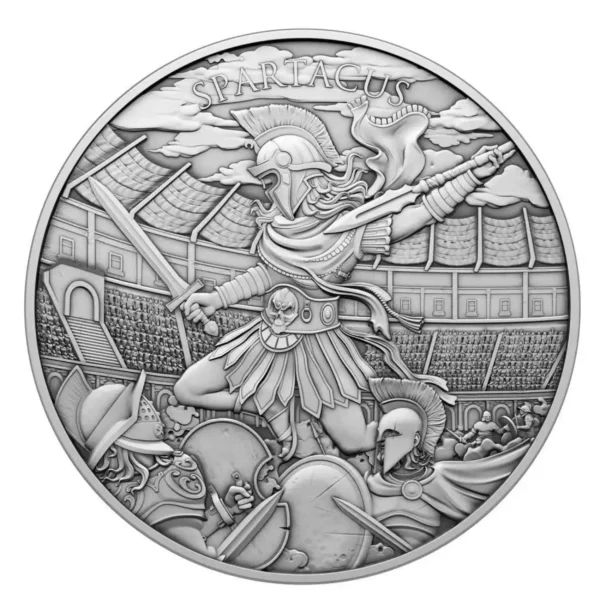 1oz Legendary Warriors Series "Spartacus" .999 Silver Round