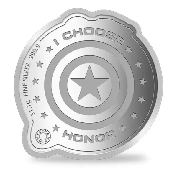 1oz MMTC Pamp Marvel Captain America .999 Silver Medal
