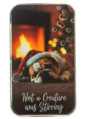 1oz Scottsdale Mint Dreaming of Christmas .999 Silver Colored Bar