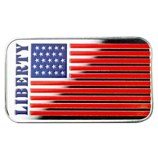 1oz Scottsdale Mint " Liberty Flag" Colorized .999 Silver Bar