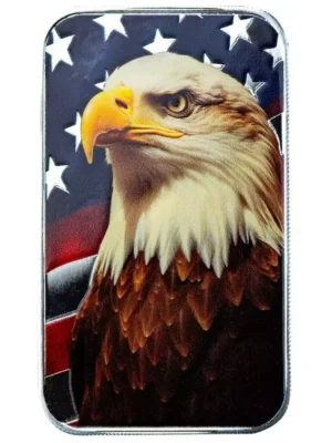 1oz Scottsdale Mint " Patriotic Bald Eagle" Colorized .999 Silver Bar