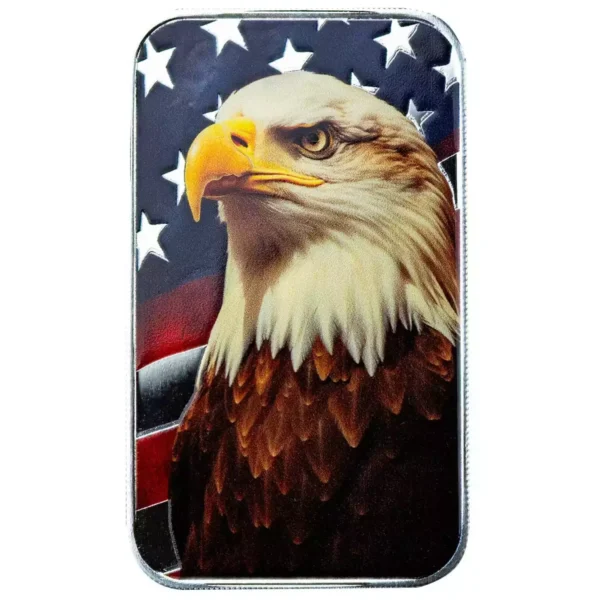 1oz Scottsdale Mint " Patriotic Bald Eagle" Colorized .999 Silver Bar
