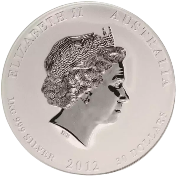 2012 1kg Australian Perth Mint Silver Lunar II: Year of the Dragon