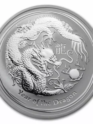 2012 1oz Australian Perth Mint .999 Silver Lunar II: Year of the Dragon Coin