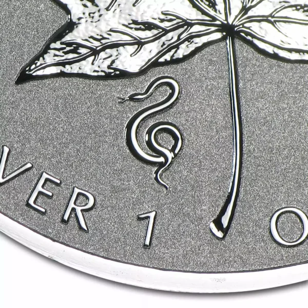 2013 1oz Canadian Reverse Proof .9999 Silver Maple Leaf Lunar Snake Privy Coin