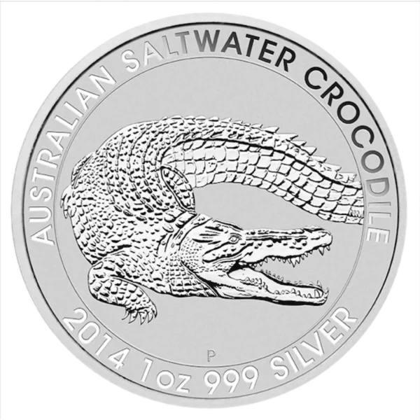 2014 1oz Perth Mint Silver Saltwater Crocodile