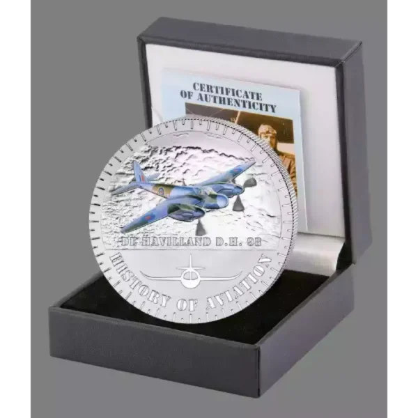 2015 20g Burundi History of Aviation De Havilland D.H. 98 .999 Silver Coin