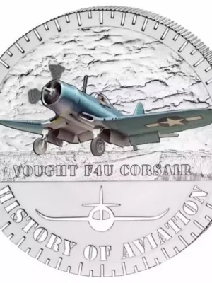 2015 20g Burundi History of Aviation Vought F4U Corsair .999 Silver Coin