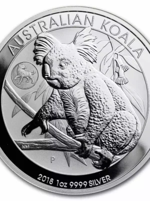 2018 1oz Australian Perth Mint Silver Koala W/ Year of Dog Privy