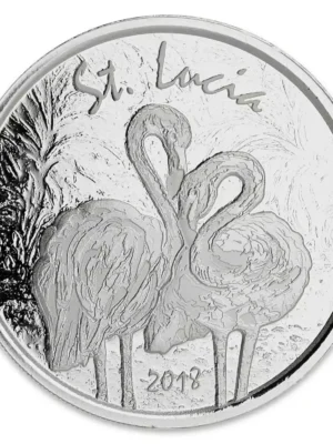 2018 1oz Scottsdale Mint EC8 St. Lucia .999 Silver Flamingo Coin