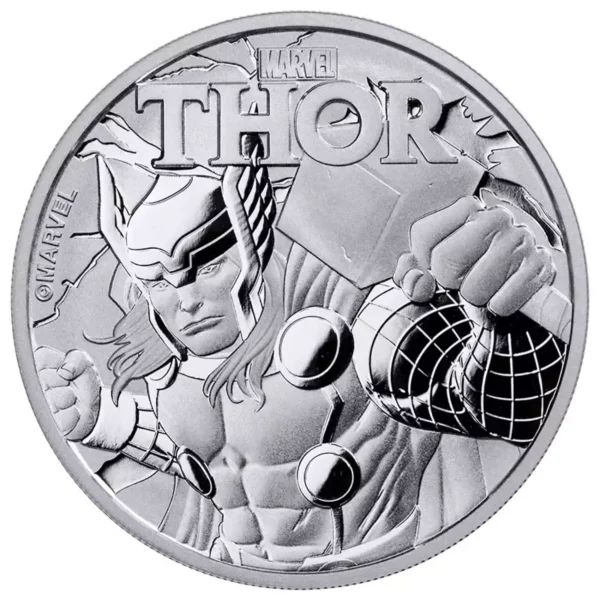 2018 1oz Tuvalu Marvel  "Thor" .9999 Silver Coin