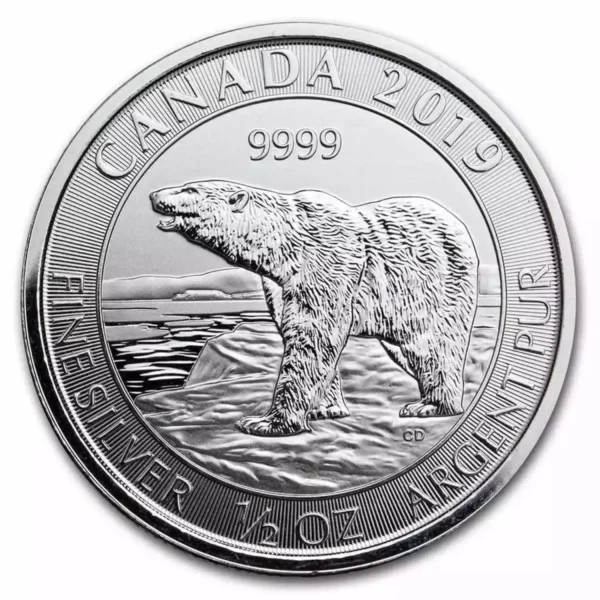 2019 1/2oz Canadian .9999 Silver Polar Bear Coin