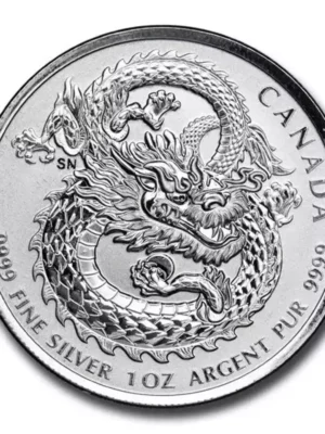 2019 1 oz RCM .9999 Silver  Lucky Dragon High Relief BU