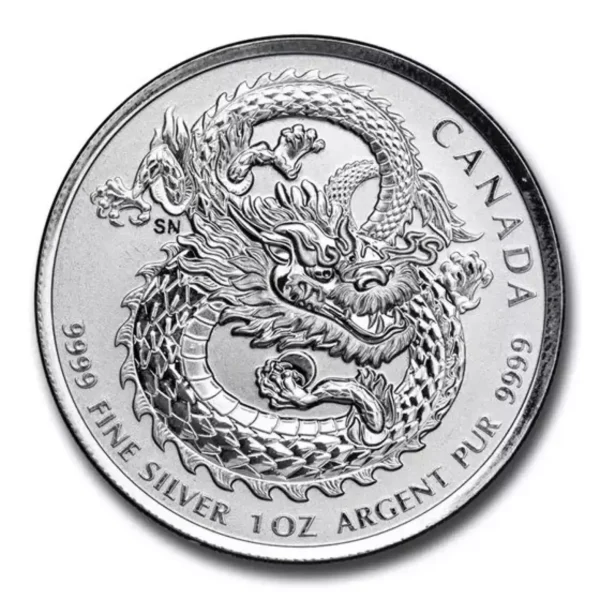 2019 1 oz RCM .9999 Silver  Lucky Dragon High Relief BU