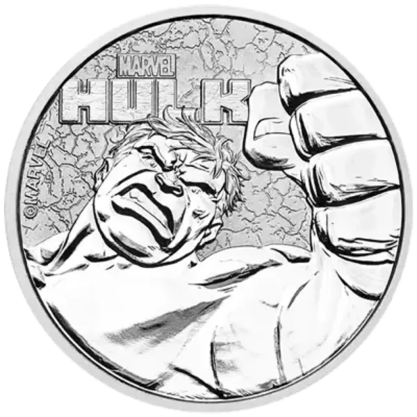 2019 1oz Tuvalu Marvel  "Hulk" .9999 Silver Coin