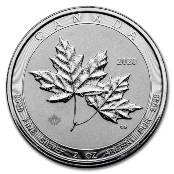 Any Year 2oz Canadian Twin Maple .9999 Silver Coins