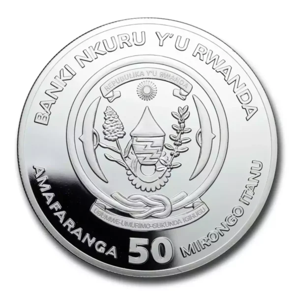 2021 1oz Rwanda Okapi Proof .999 Silver Coin