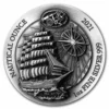 2021 1oz Rwanda Nautical Series - Sedov Ultra High Relief .999 Silver Coin Antiqued