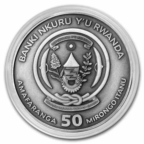 2021 1oz Rwanda Nautical Series - Sedov Ultra High Relief .999 Silver Coin Antiqued