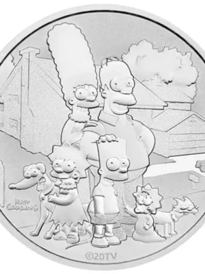 2021 1oz Tuvalu Perth Mint The Simpsons Family .9999 Silver Bullion Coin
