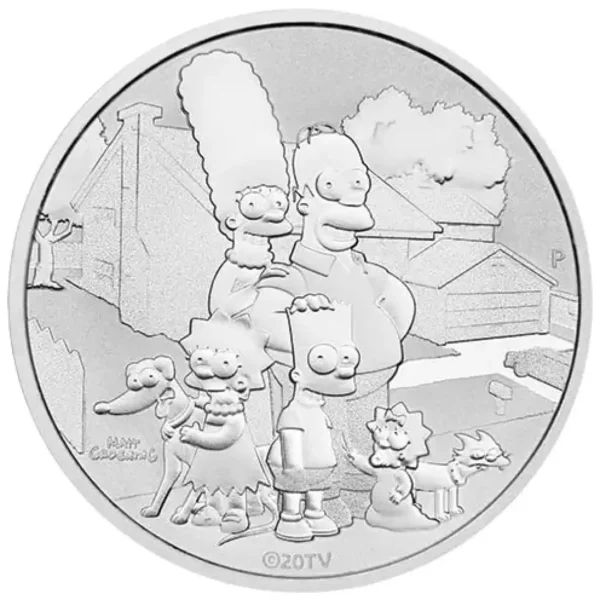 2021 1oz Tuvalu Perth Mint The Simpsons Family .9999 Silver Bullion Coin