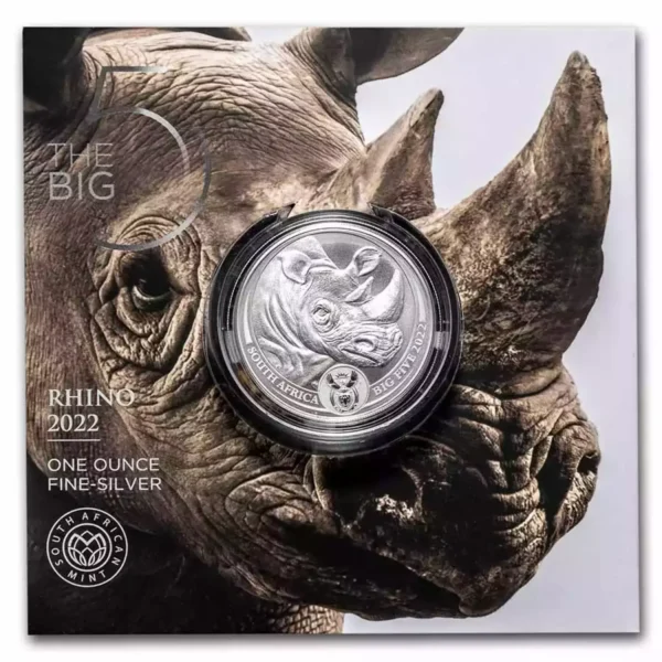 2022 1 oz South Africa Big Five Series II Rhino .999 Silver Coin BU