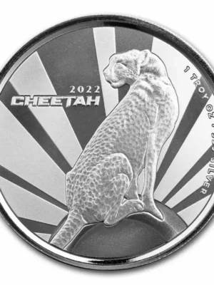 2022 1oz Cameroon Scottsdale Mint .999 Silver Cheetah Coin