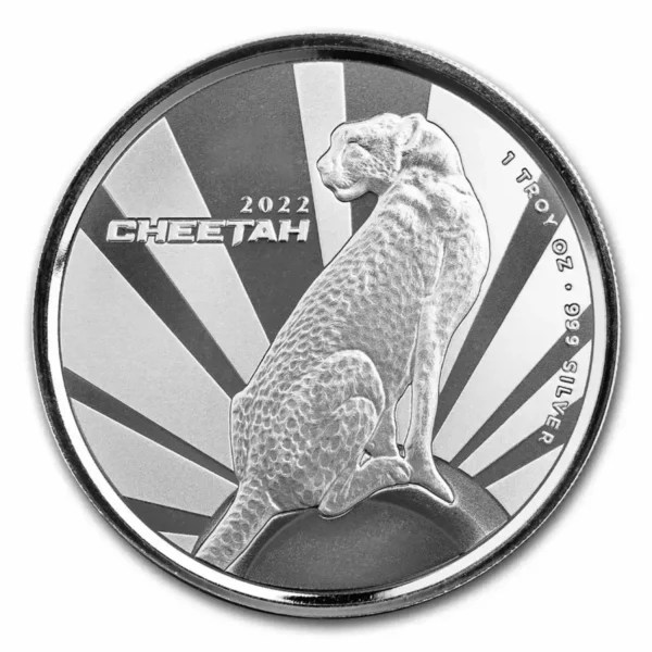 2022 1oz Cameroon Scottsdale Mint .999 Silver Cheetah Coin
