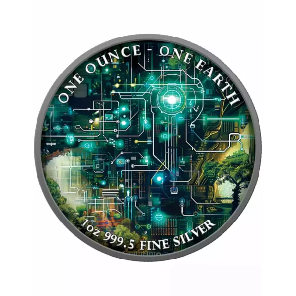 2022 1oz Fiji One Earth Artificial Intelligence Beauty Edition .999 Silver Coin