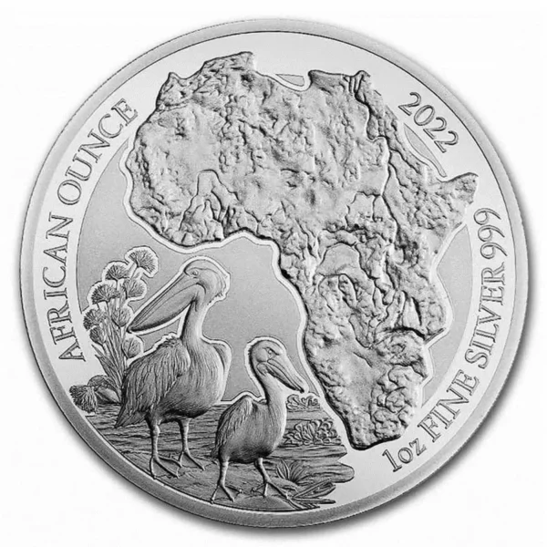 2022 1oz Rwanda .999 Silver Proof Pelican Coin