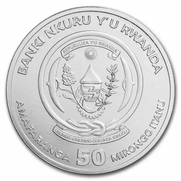 2022 1oz Rwanda Lunar Series - Year of the Tiger .999 Silver BU Coin