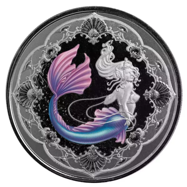 2022 1oz Samoa Mermaid Princess of the Seas .999 Silver Color Proof Coin