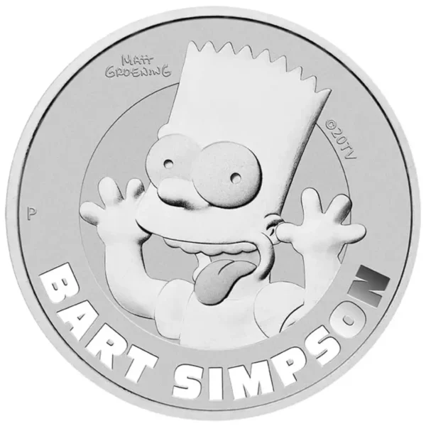 2022 1oz Tuvalu Bart Simpson .9999 Silver BU Coin