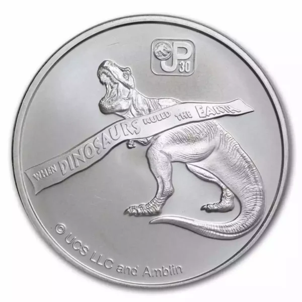 2023 1 oz Fiji 30th Anniversary of Jurassic Park .999 Silver Coin