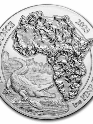2023 1 oz Rwanda African Wildlife Series - Nile Crocodile .999 Silver BU Coin