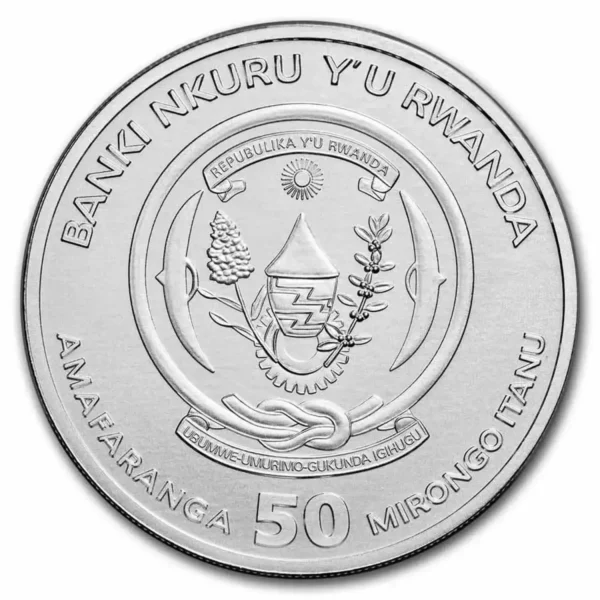 2023 1 oz Rwanda African Wildlife Series - Nile Crocodile .999 Silver BU Coin