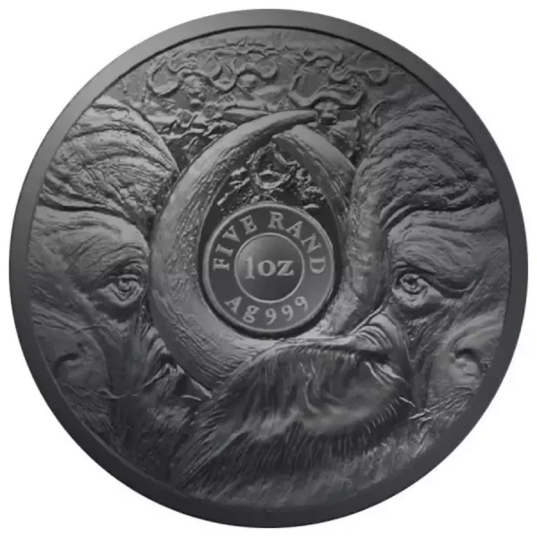 2023 1 oz South African Big Five Burning Buffalo Colorized .999 Silver Coin